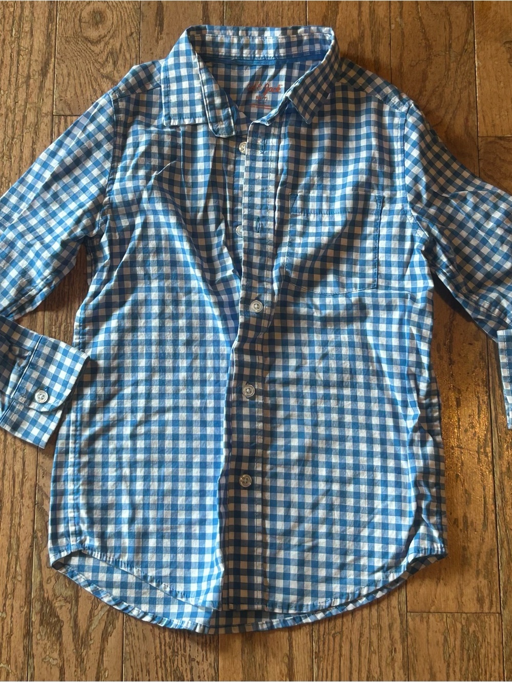 Cat & Jack Blue and White Gingham Button-Down Shirt